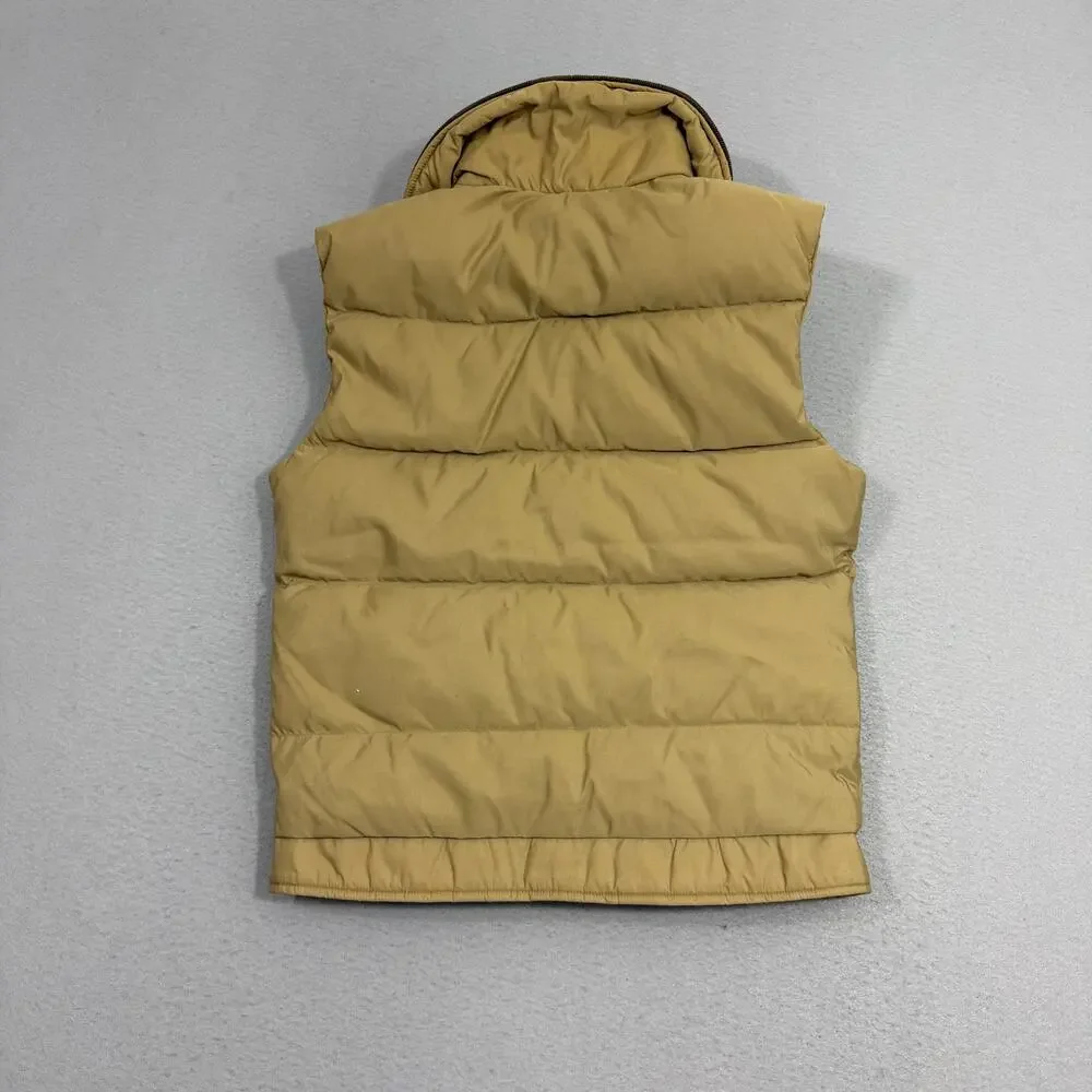 Vintage 70s The North Face Brown Label Down Puffer Vest Small Tan Corduroy USA